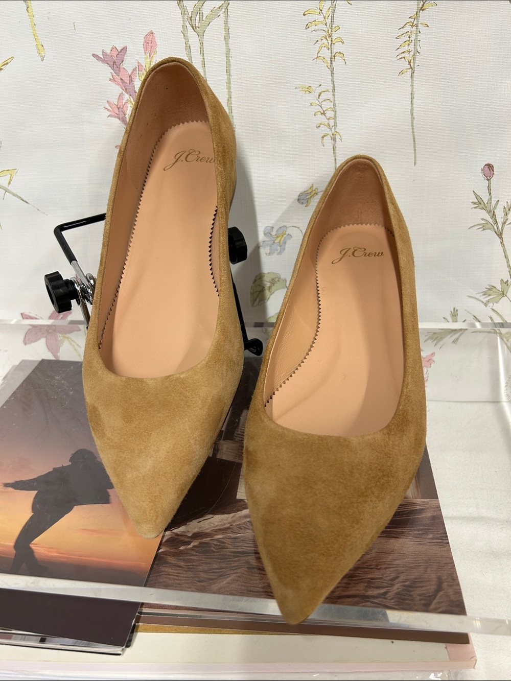 J. Crew Women's Camel Suede Pointed Toe Flats
